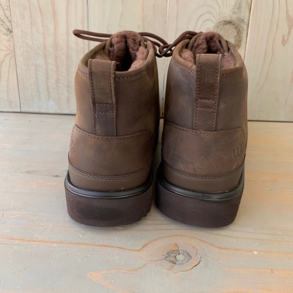 UGG NEUMEL WEATHER 2 GRIZZLY BROWN LEATHER WATEPROOF BOOTS US 13 NIB - Picture 4 of 6